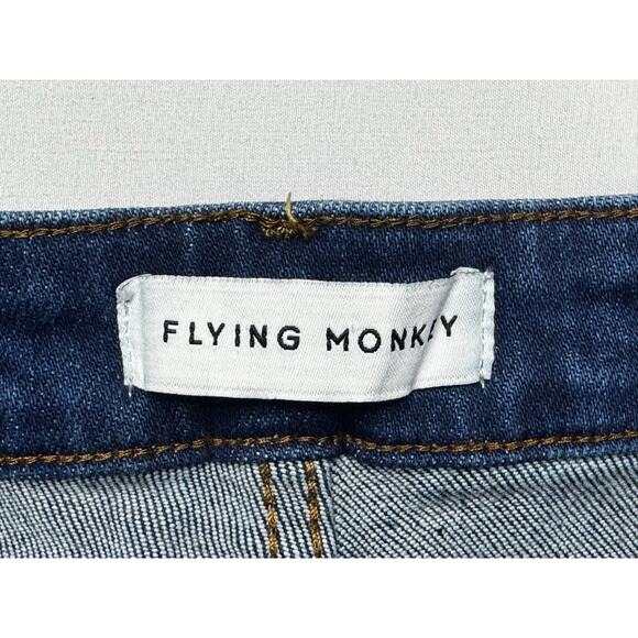 Flying Monkey Women's Distressed Bootcut Stretch Denim Jeans - Size 24 (25x28.5) - Picture 3 of 4